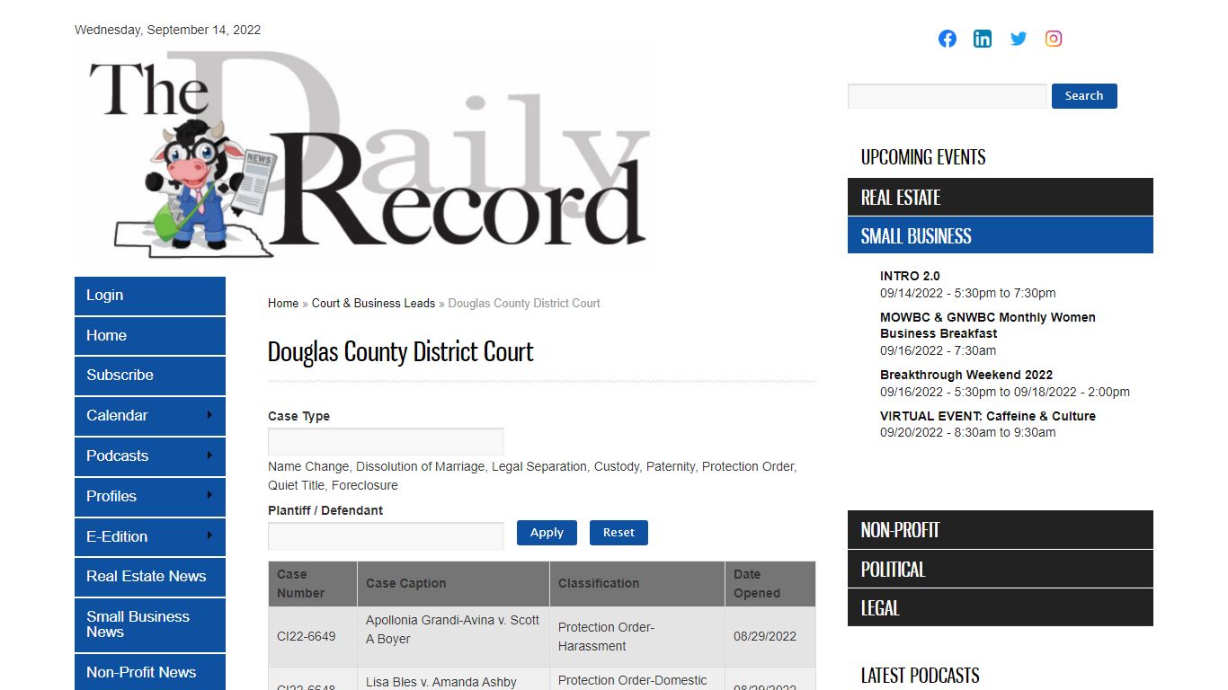 Douglas County District Court | Omaha Daily Record